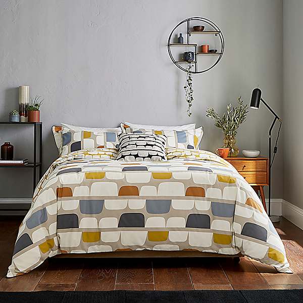 Scion Kivi Duvet Cover Pillowcase Set, Modern Graphic Duvet Covers