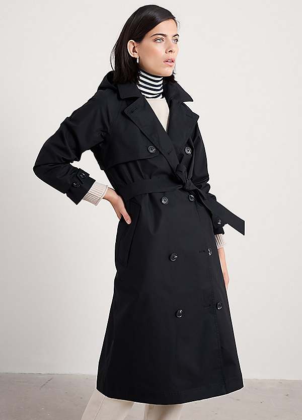 Seasalt Cornwall Black Penweathers Waterproof Trench Coat