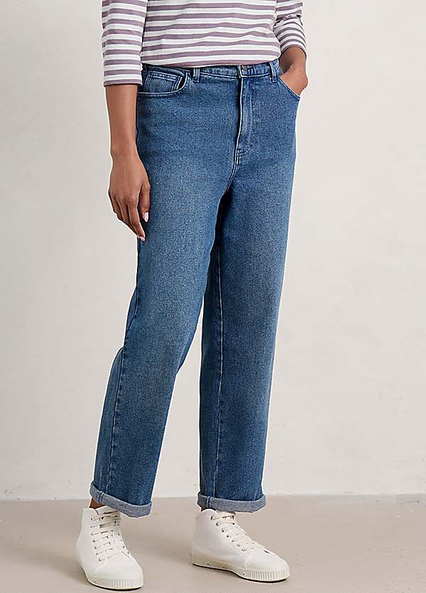 Porthallow Wide Leg Denim Dungarees - Organic Cotton Denim