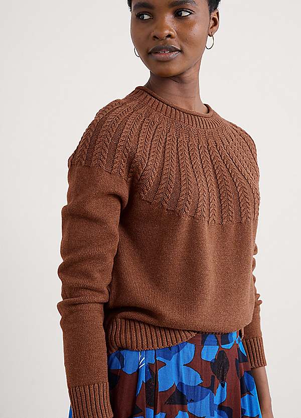 Seasalt Cornwall Brown Stone Chat Organic Cotton Jumper Kaleidoscope