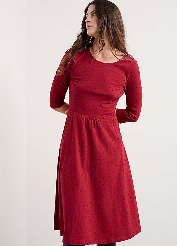 slim fit dress slacks Seasalt Pier View 3/4 Sleeve Dress In Spring Pansy Sail main image 0