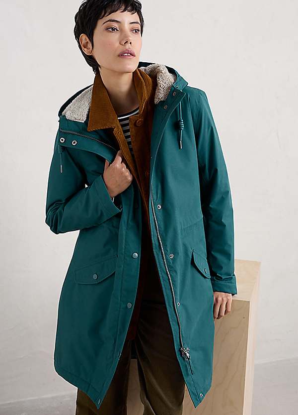 Seasalt Cornwall Teal Plant Hunter Waterproof Parka Coat