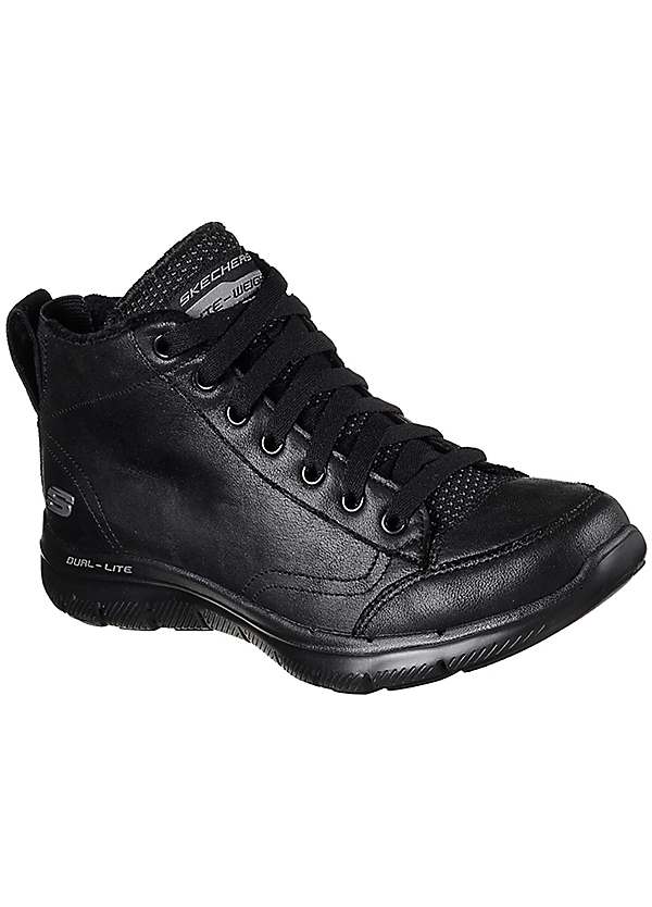 Skechers flex appeal 2.0 black clearance leather