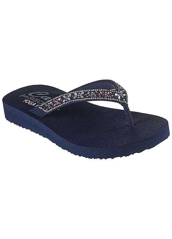 Skechers embellished flip flops on sale