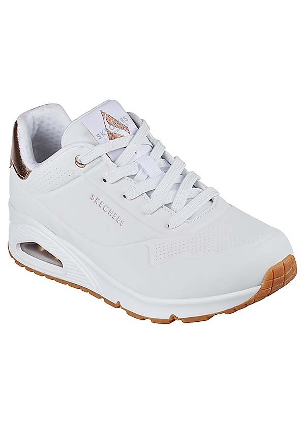 Skechers White Durabuck Uno 41 Golden Air Trainers