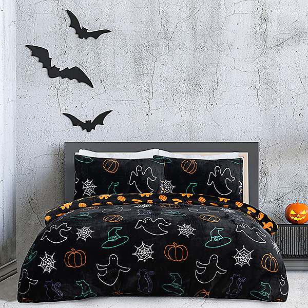 Sleepdown Halloween Mix Fleece Duvet Cover Set Kaleidoscope