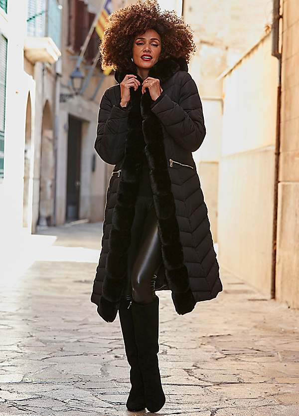 ENFOLD PANEL PADDED-COAT ENFOLD PANEL PADDED COAT size 38 BLK