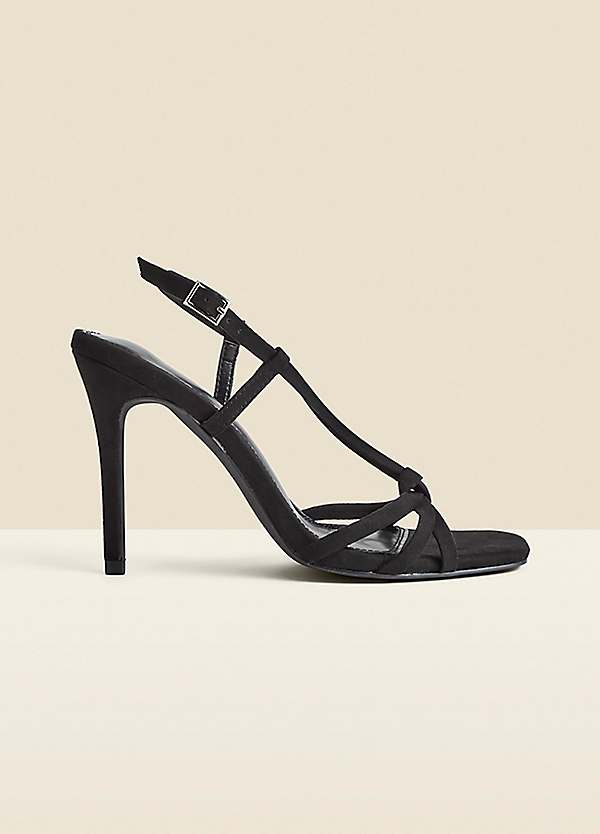 Black strappy sandals sales