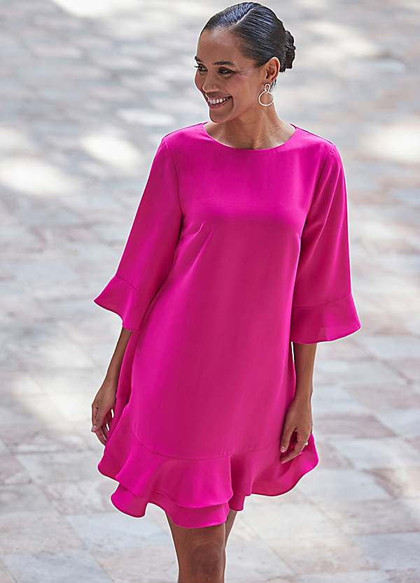 white christmas dresses Hot Pink Multi-Wear Long Sleeve Ruched Dress