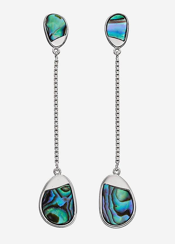 Sterling silver clearance abalone earrings