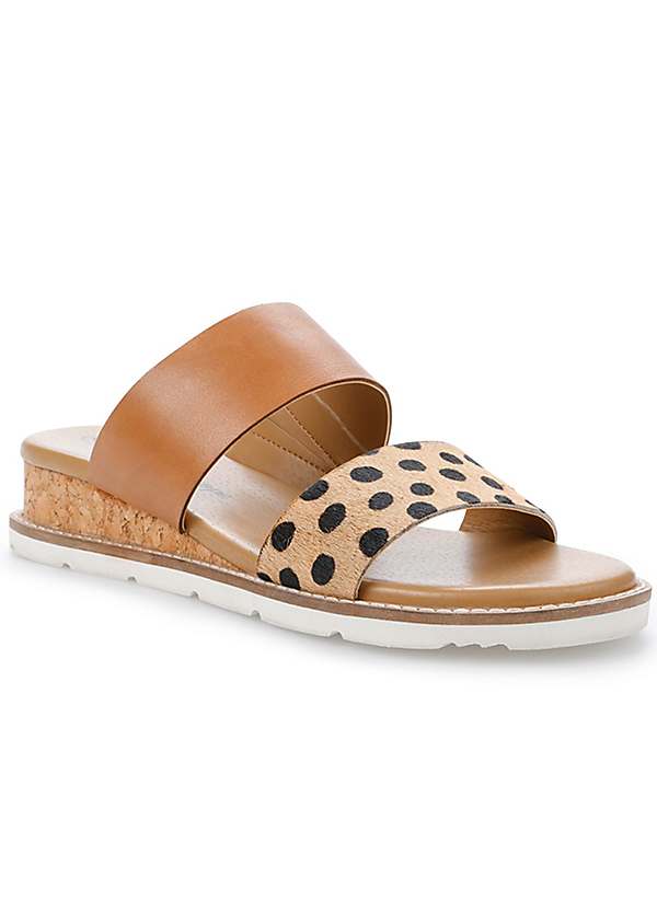 leopard double strap sandals