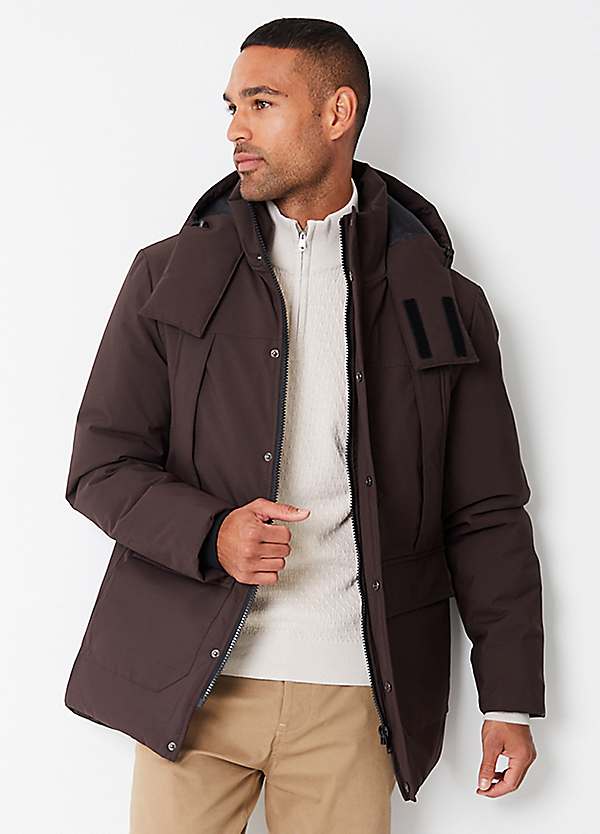 Threadbare Showerproof Patch Pocket Padded Hooded Coat