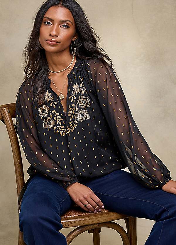 BLULEA ブルレア Embroidery organdy blouse BLULEA ブルレア