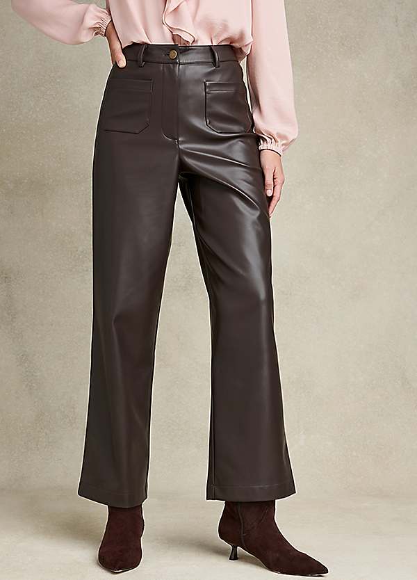 Together Chocolate Faux Leather Trousers | Kaleidoscope