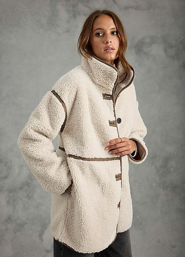 Together Cream Borg Coat Kaleidoscope