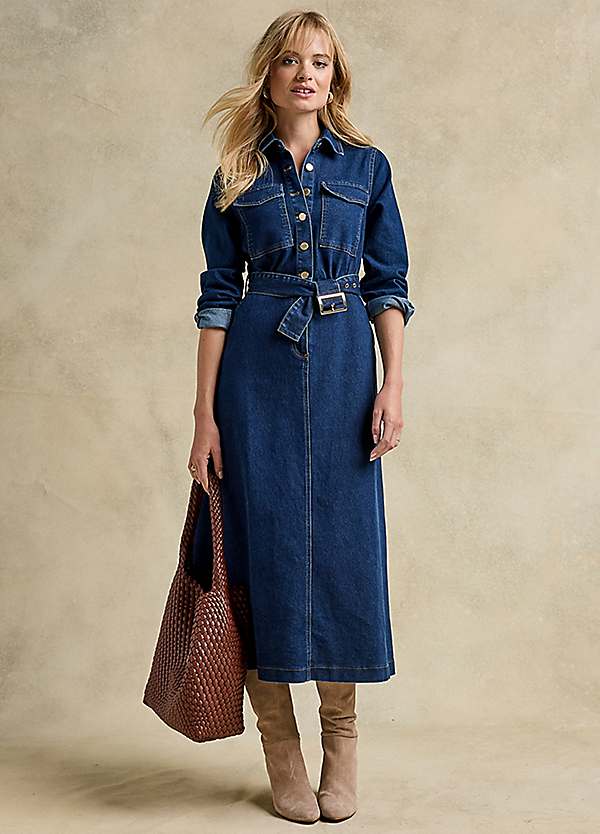 Together Denim A-line Midaxi Dress | Kaleidoscope