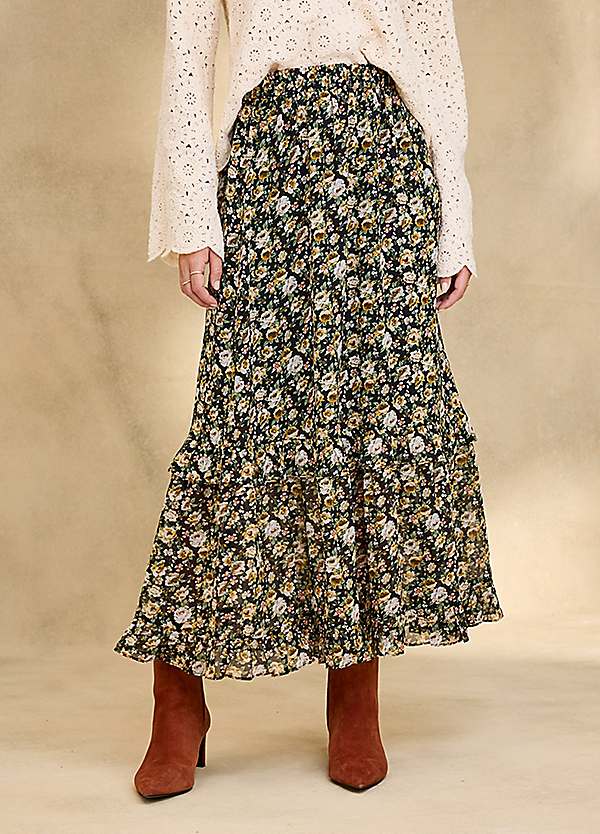Together Floral Ditsy Print Tiered Skirt Kaleidoscope