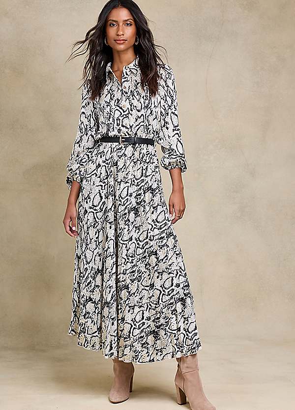 Animal print maxi shirt dress best sale