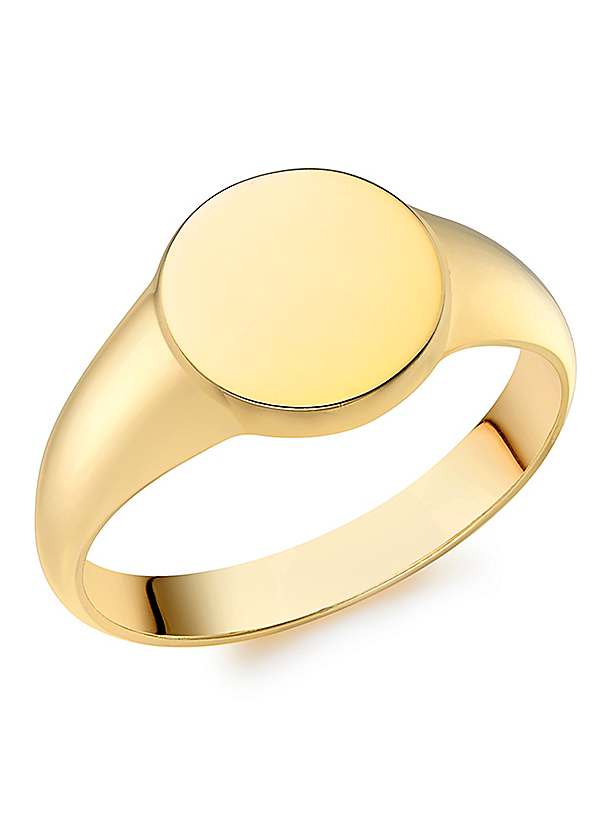 Mens round signet on sale ring