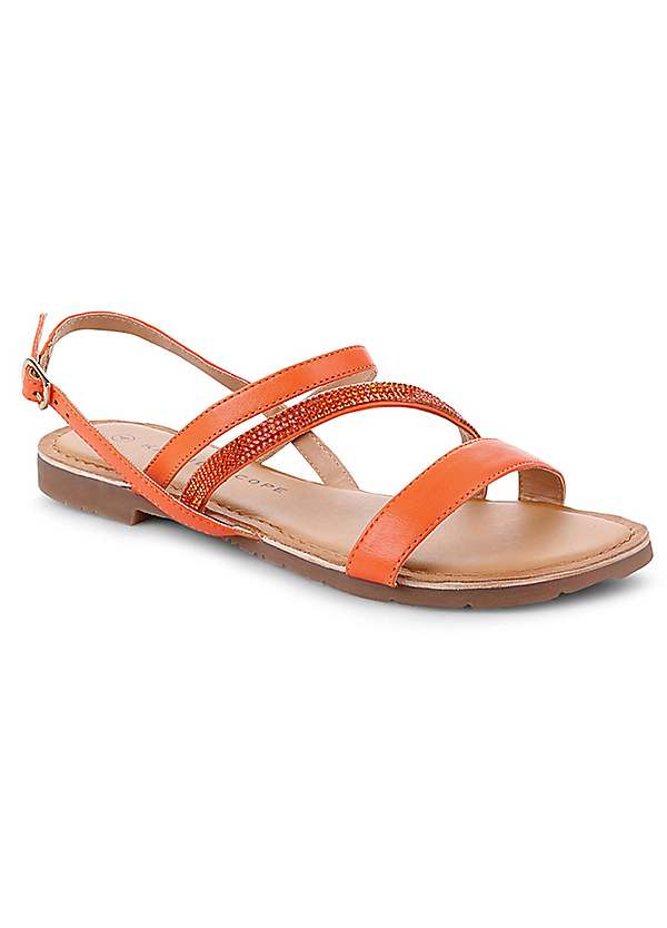 Orange and white on sale sandals