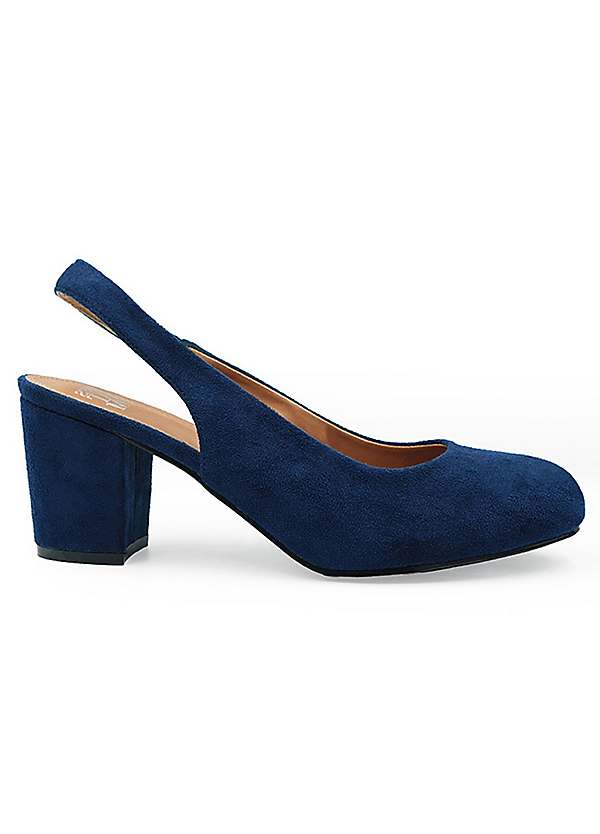 Navy Slingback Shoes Lotus Luciana Navy Slingback Court Shoes