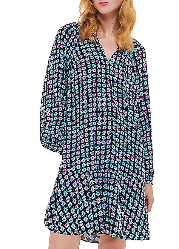 Whistles Floral Dot Tiered Trapeze Dress Kaleidoscope