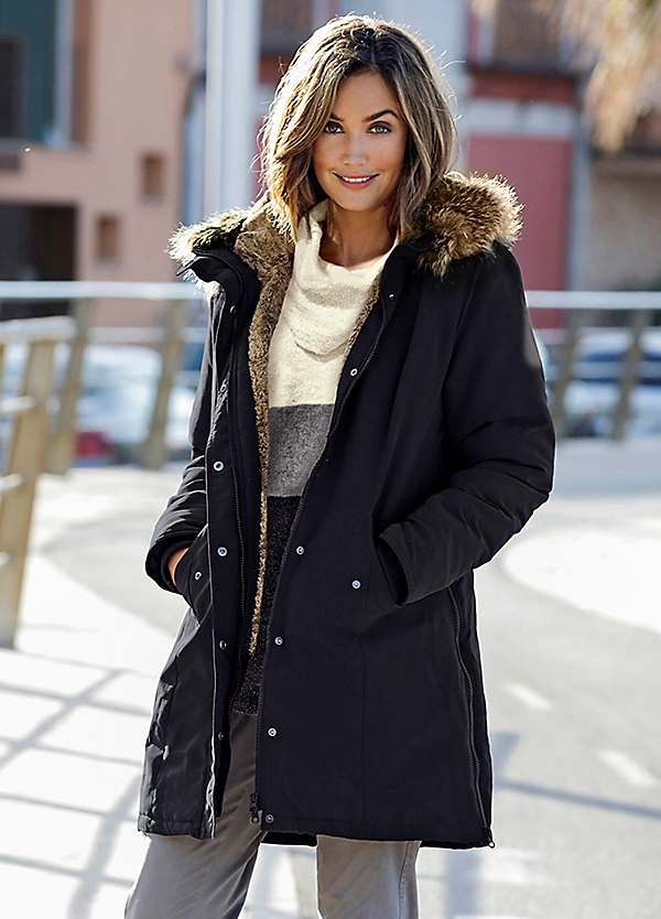 Witt Faux Fur Hooded Coat Kaleidoscope