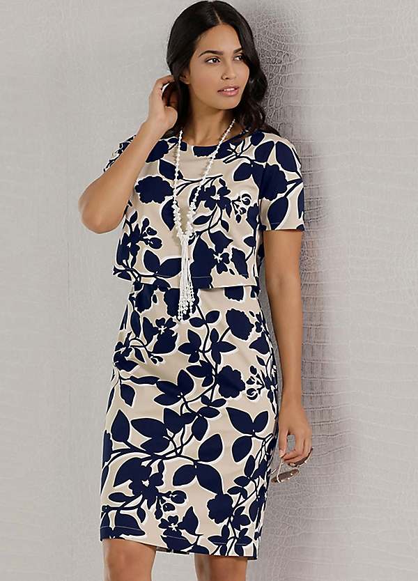 Witt Floral Print Layered Shift Dress Kaleidoscope