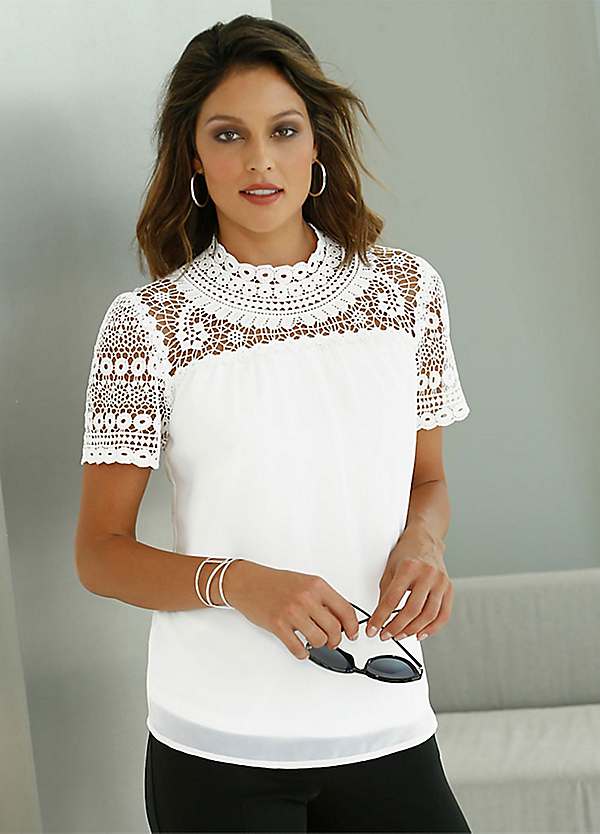 Witt Short Sleeved Lace Blouse | Kaleidoscope