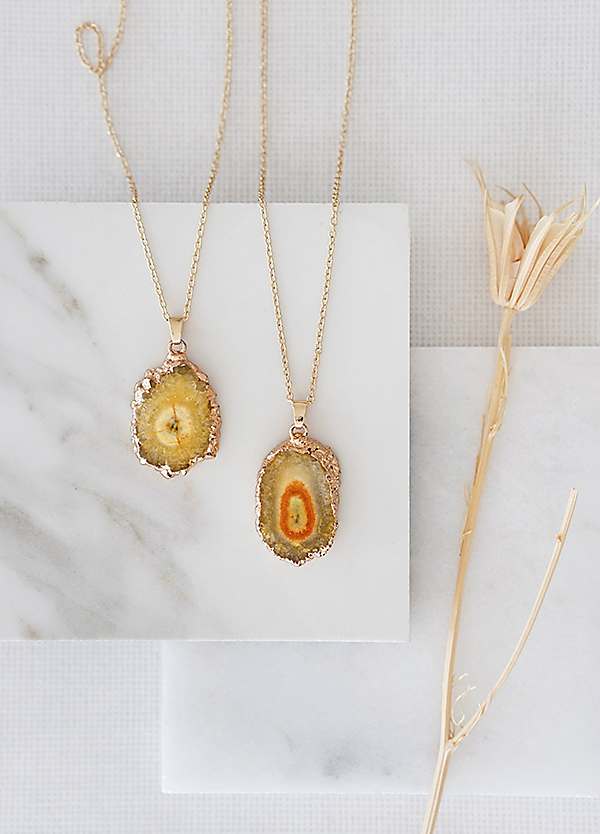 Yellow agate necklace hotsell