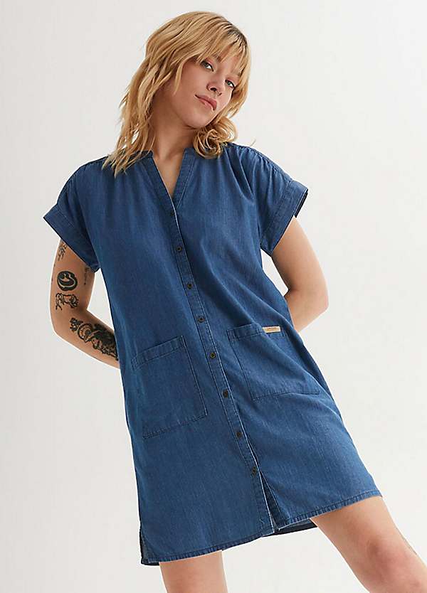 bonprix Button Denim Dress Kaleidoscope