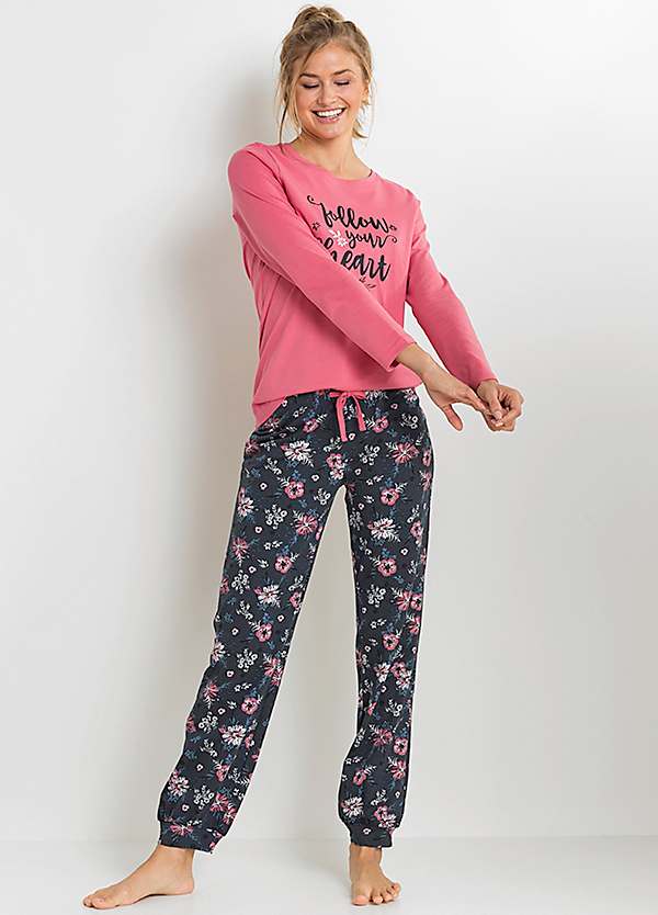 bonprix Floral Cotton Pyjamas Kaleidoscope