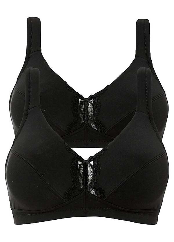 Pack of 2 Non-Wired Bras by bonprix