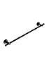 Croydex Flexi-Fix Matte Black Towel Rail - Epsom Style, 54 X 670 X 77.5mm, No-Drill Installation For Bathrooms