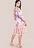 Goddiva Sustainable Floral Print Midi Wrap Dress With Flutter Sleeves - Peach main image 0