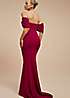 Goddiva Off The Shoulder Draped Sleeve Maxi Dress - Red