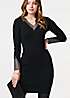 Izabel London Black Sparkle V Neck Long Sleeve Mini Dress Kaleidoscope