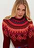 Joe Browns Boho Fluted Sleeve Fair Isle Knit Jumper 