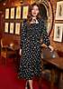 Joe Browns Retro Monochrome Polka Dot Midi Dress with Neck Ties ...