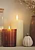Remote Addressing Lights4Fun TruGlow® Burnt Orange LED Fluted Glass Candle with Remote ...