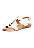 Lunar Women's Renoir Sandals - Faux Leather T-Bar Wedge Sandals With Ankle Strap - View #8