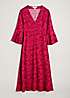 Seasalt Cornwall Red Starry Night Satin Midi Dress | Kaleidoscope