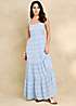 Together Blue Shell Print Tiered Maxi Dress | Kaleidoscope