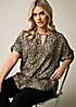 Yours Curve Brown Leopard Print Metal Trim Blouse | Kaleidoscope